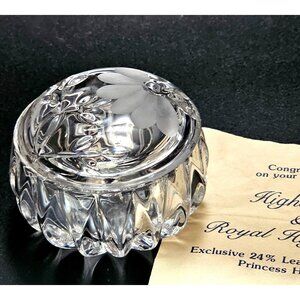 Princess House Highlights Trinket Dish Lid 2" flower design 24% Lead Crystal